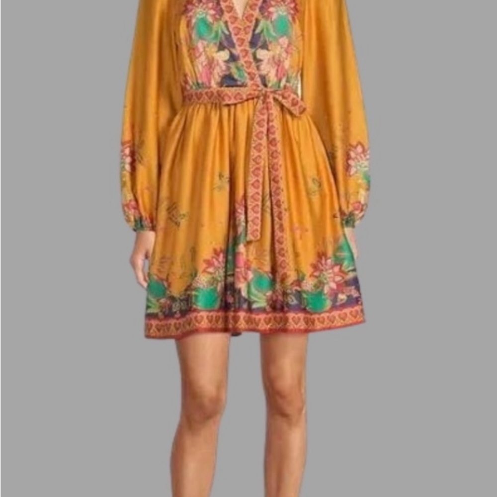 Floral Print Yellow Dress